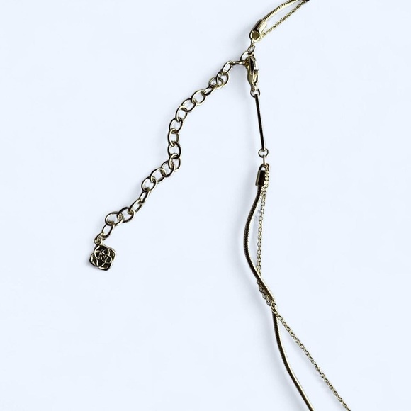 Kendra Scott Double Layered Gold Chain Necklace with Iridescent Pendant - Picture 7 of 8